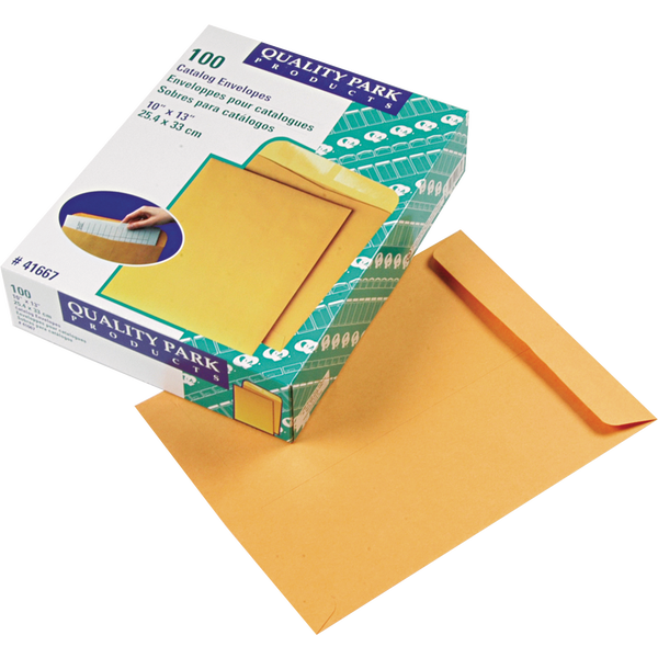 Quality Park #97 Catalog Envelope, 10"W x 13"L, Kraft, 100 ct