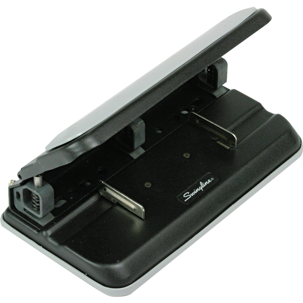 Swingline Easy Touch Heavy Duty Adjustable 2-7 Hole Punch, 32 Sheet Capacity, Black/Gray