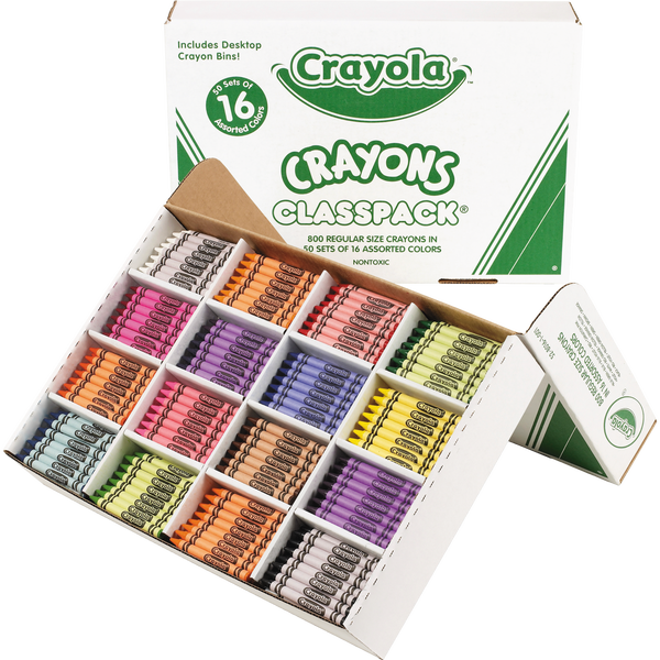 Crayola Classpack Regular Crayons, 16 Assorted Colors, 800 ct