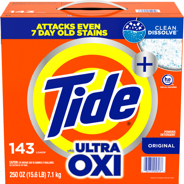 Tide Powder Laundry Detergent, Plus Ultra OXI, HE Compatible, Original Scent, 15.6 lbs