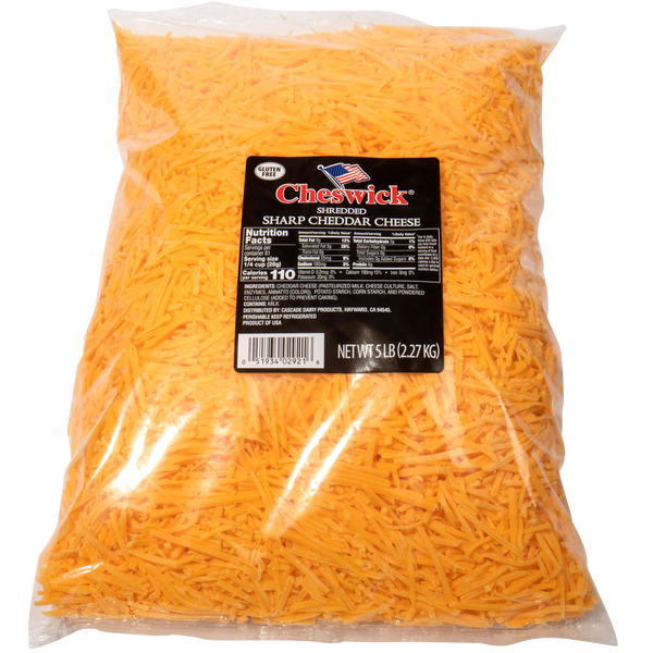 Cheswick Sharp Cheddar Cheese, Shredded, 5 lbs