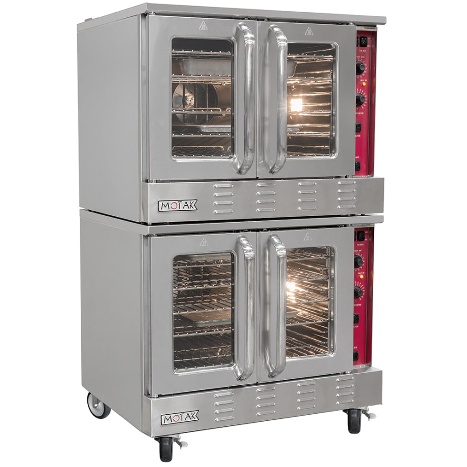 MoTak MCO-1-DBL Double Full Size Convertible Gas Convection Oven - 108,000 BTU