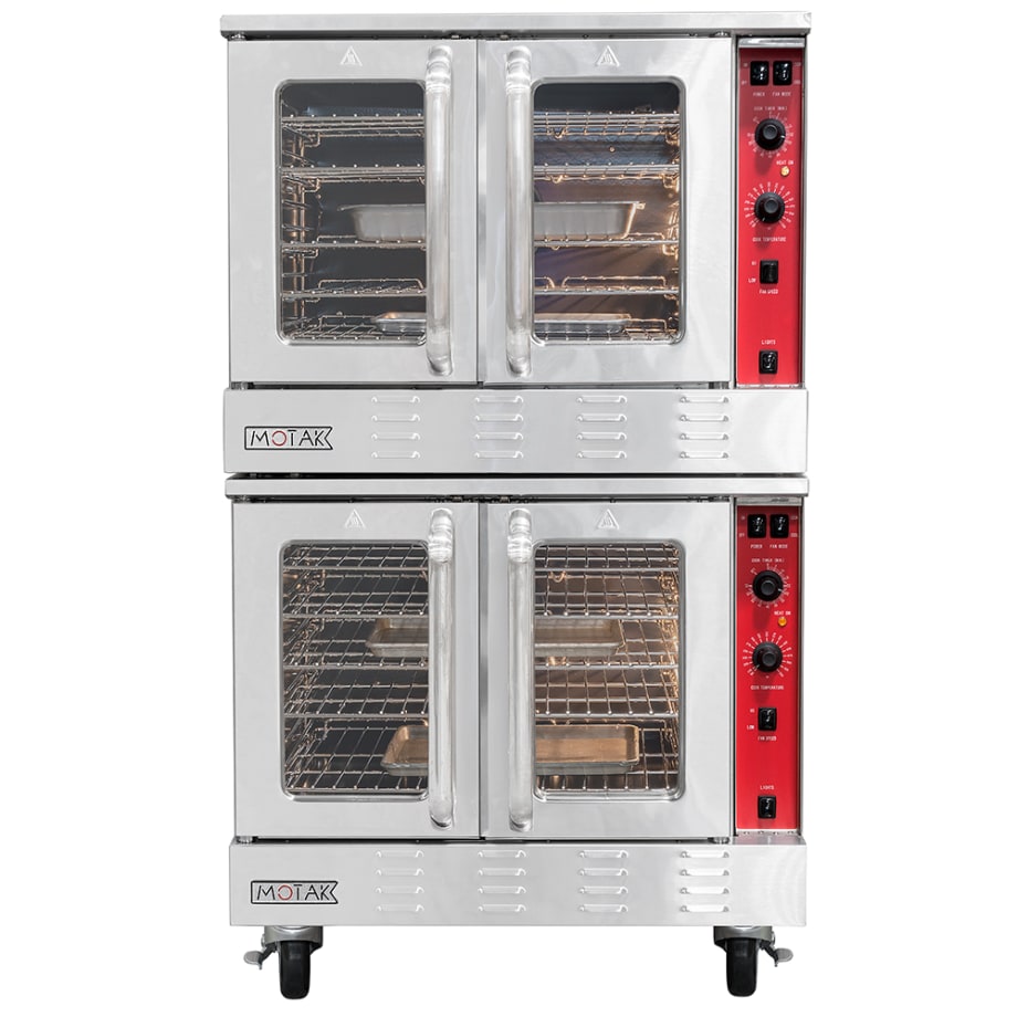 MoTak MDCO-2-N Bakery Depth Double Full Size Convertible Gas Convection Oven - 108,000 BTU