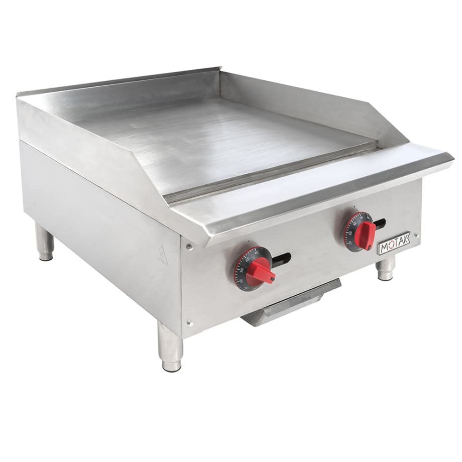 MoTak MGR24-T 24" Gas Griddle w/ Thermostatic Controls - 3/4" Steel Plate, Convertible