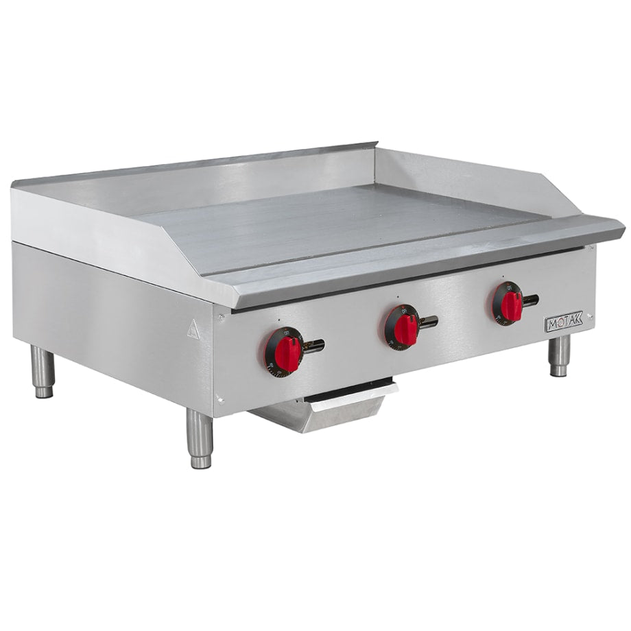 MoTak MGR36-T 36" Gas Griddle w/ Thermostatic Controls - 3/4" Steel Plate, Convertible