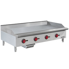 MoTak MGR48 48" Gas Griddle w/ Manual Controls - 3/4" Steel Plate, Convertible