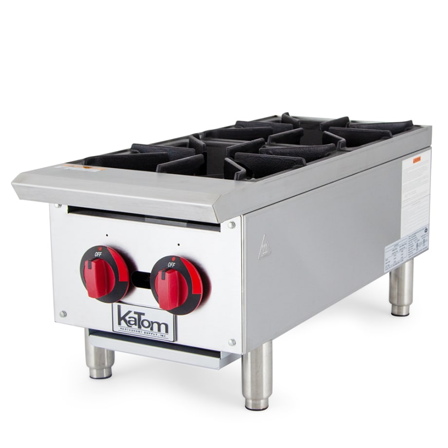 MoTak MHP12 12" Gas Hotplate w/ (2) Burners & Manual Controls, Convertible