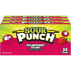 Sour Punch Straws, Strawberry, 2 oz, 24 ct