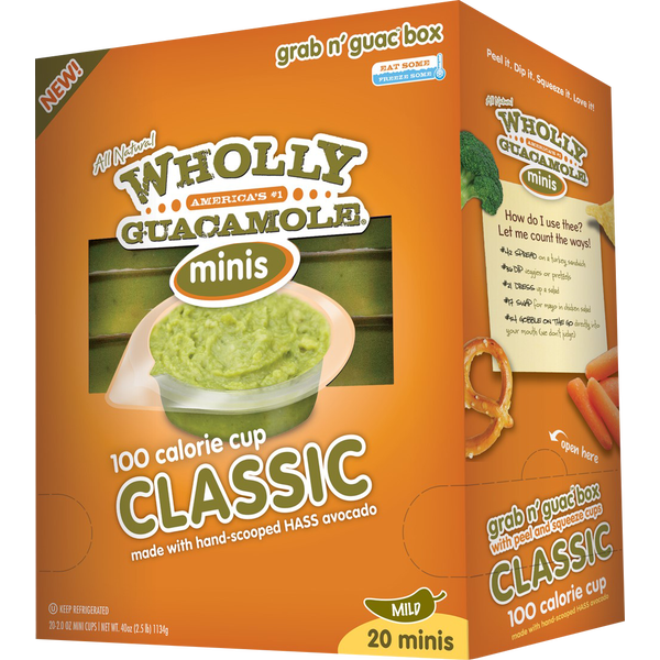 Wholly Guacamole Classic Guacamole Mini Cup, 2 oz, 20 ct