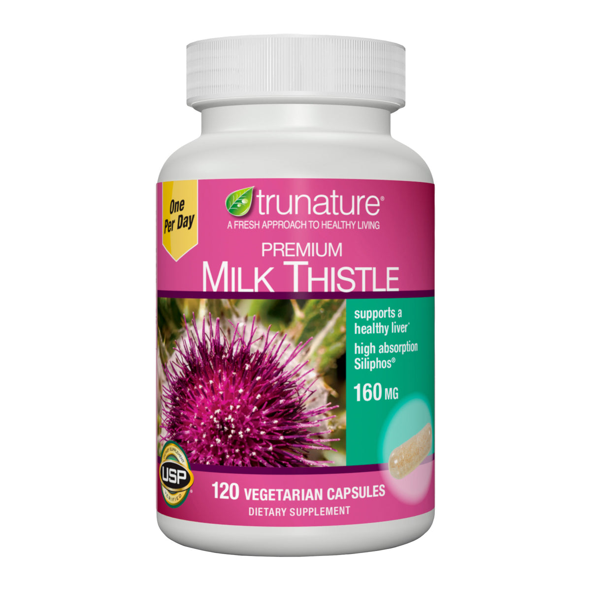 trunature Premium Milk Thistle 160 mg., 120 Vegetarian Capsules