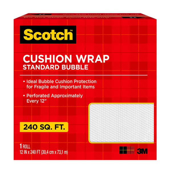 Scotch Bubble Cushion Wrap in Dispenser Box, 3/16" Thick, 12" x 240'