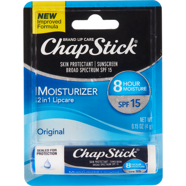 ChapStick Moisturizer Lip Balm, Original, 0.15 oz, 12 ct