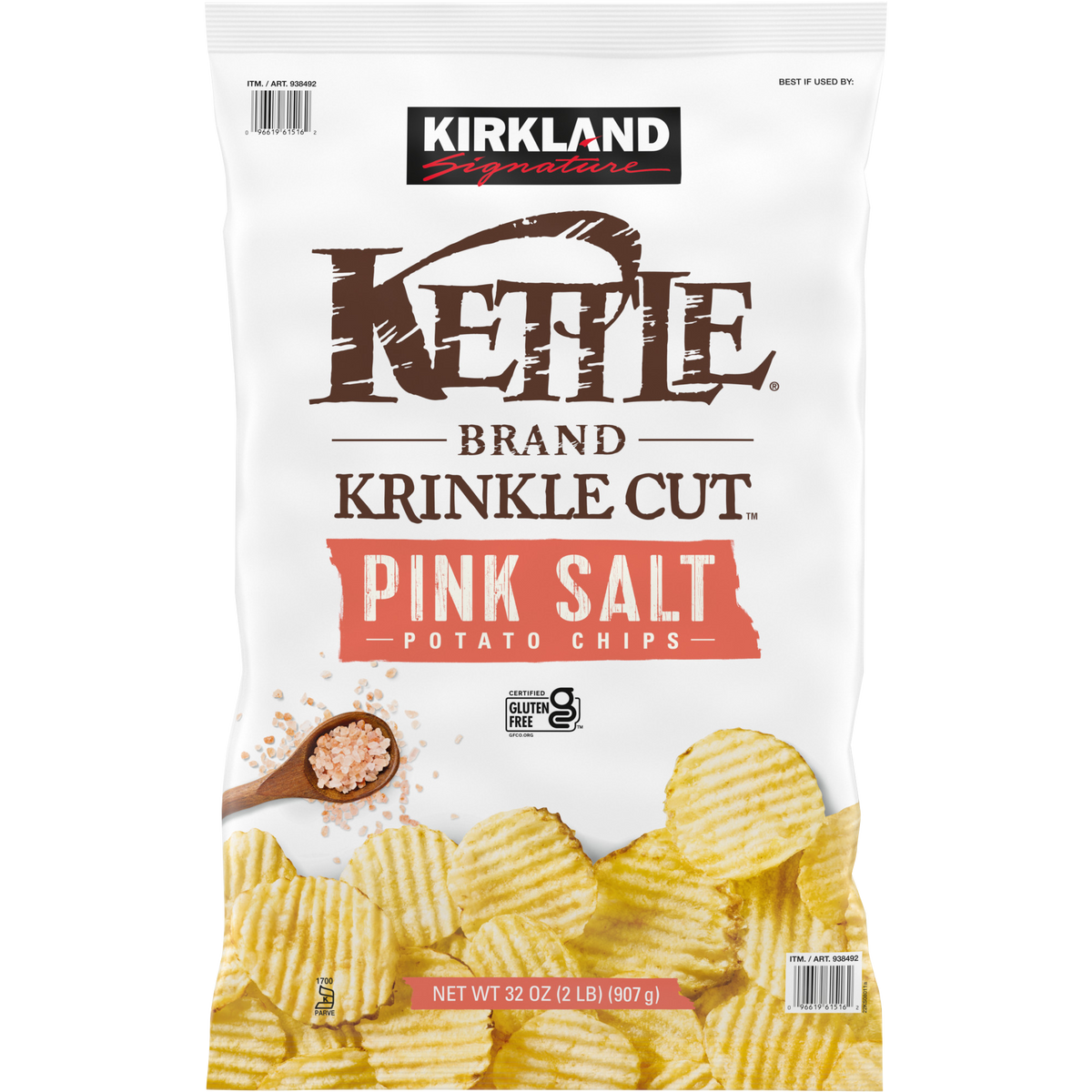 Kirkland Signature Krinkle Cut Kettle Chips, Himalayan Salt, 32 oz