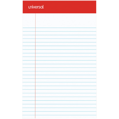 Universal Notepad, Narrow Ruled, White, 5” x 8”, 50 Sheets, 12 Pads