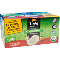 Thai Kitchen Organic Coconut Milk, Unsweetened, 13.66 fl oz, 6 ct