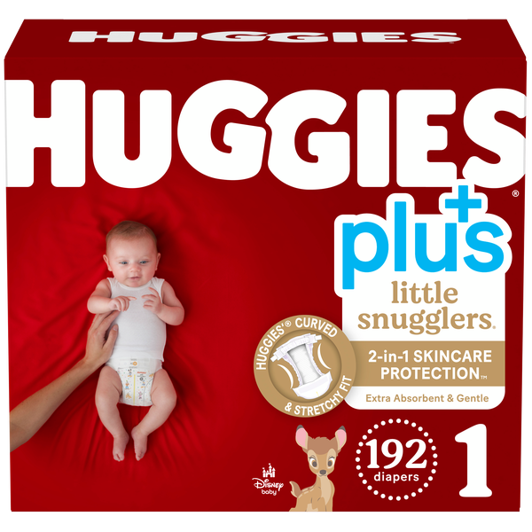 Huggies Plus Diapers, Size 1, 192 ct