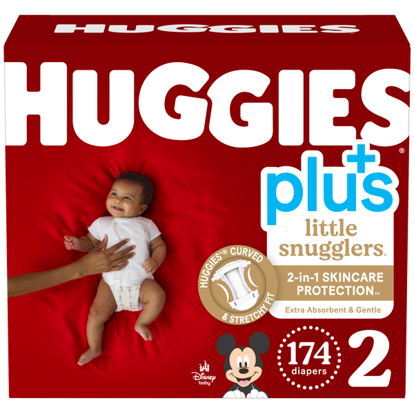 Huggies Plus Diapers, Size 2, 174 ct