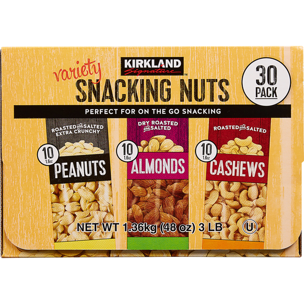 Kirkland Signature Snacking Nuts, Variety Pack, 1.6 oz, 30 ct