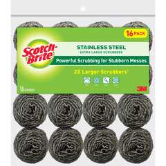 Scotch-Brite Stainless Steel Scrubber, 16 ct