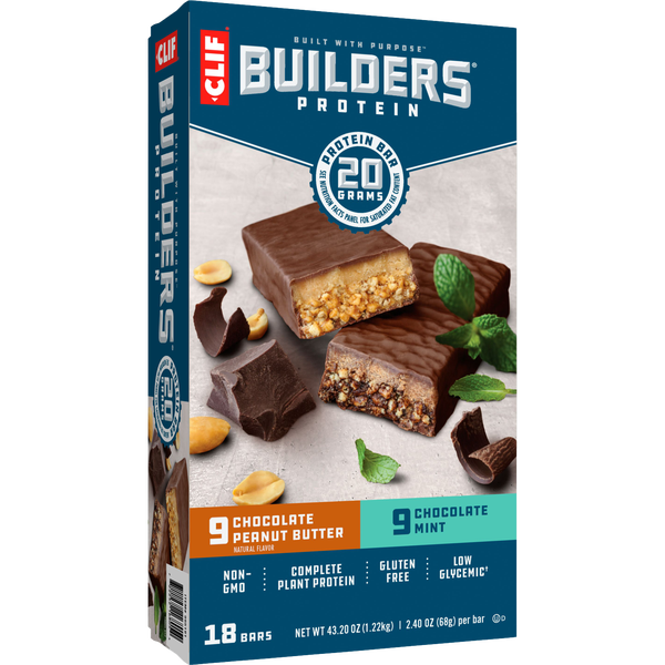 CLIF Builder's Protein Bar, 20g Protein, Variety Pack, 2.4 oz, 18 ct