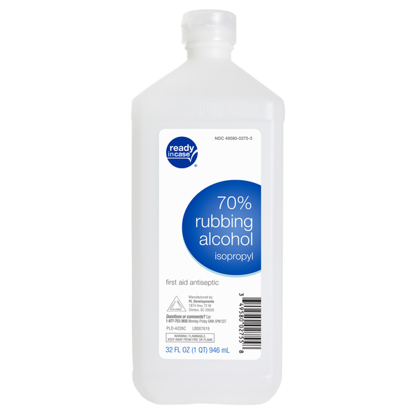 Ready In Case 70% Rubbing Alcohol Isopropyl, 32 fl oz, 6 ct