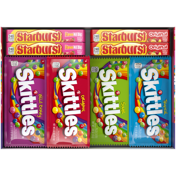 Skittles and Starburst Chewy Candy, Assorted Variety Pack, 30 ct