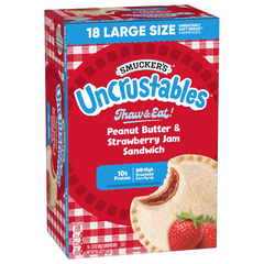 Smucker's Uncrustables, Peanut Butter & Strawberry Jam Sandwich, 18 ct