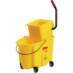 Rubbermaid Commercial WaveBrake Mop Bucket and Wringer, 26 Quart, Yellow