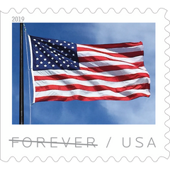 USPS® First-Class FOREVER® Stamps, U.S. Flag Design, Booklet of 20 Stamps, 5 Booklets