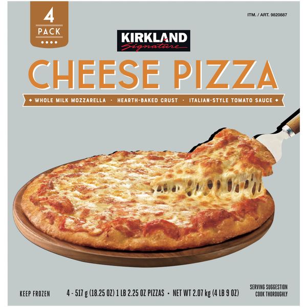 Kirkland Signature Cheese Pizza, 18.25 oz, 4 ct