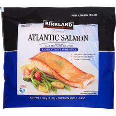 Kirkland Signature Farmed Atlantic Salmon, 6 oz - 8 oz Center-Cut Portion, 3 lbs