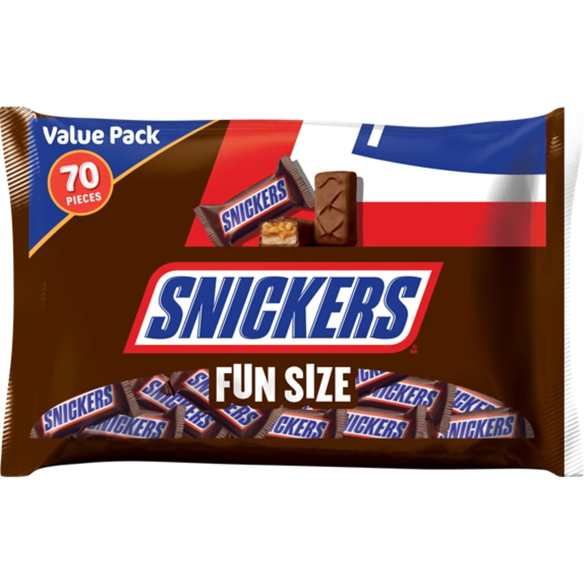 SNICKERS Milk Chocolate Easter Candy Bars, Fun Size, 70 pcs.