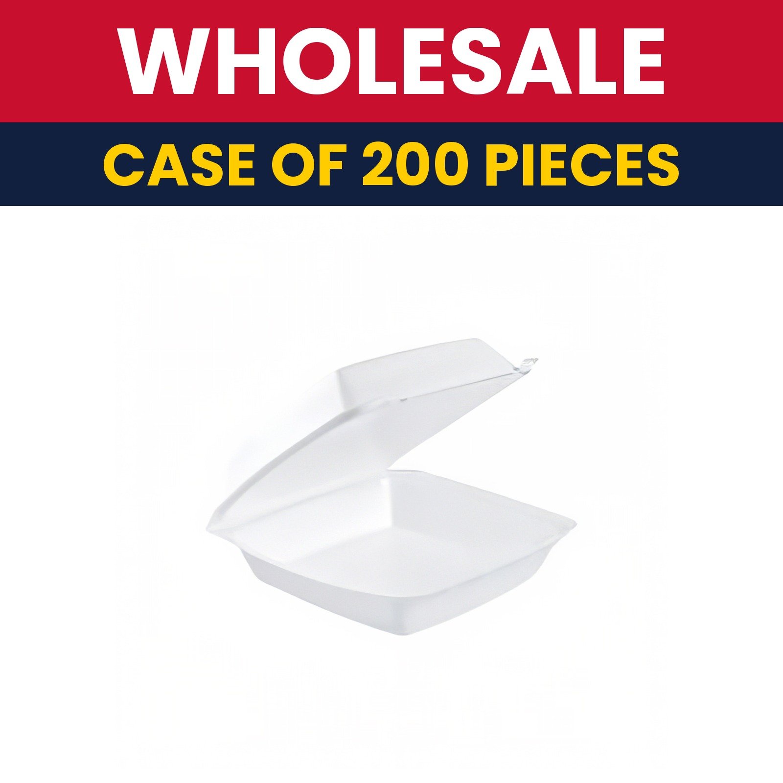 Dart 85HT1 Hinged Lid Food Container - 8 2/5"L x 8"W x 3 1/3"H, Insulated Foam, White - Case of 200