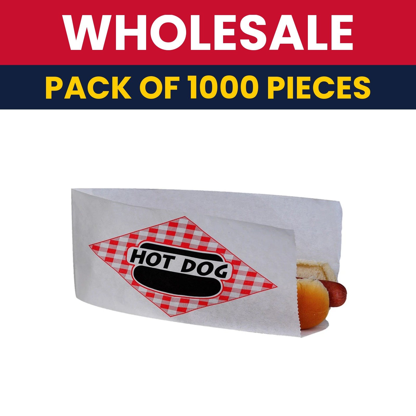 Gold Medal 5444 Disposable Slit Open Top Hot Dog Bags, Dry Wax, 1,000/Case - Pack of 1000