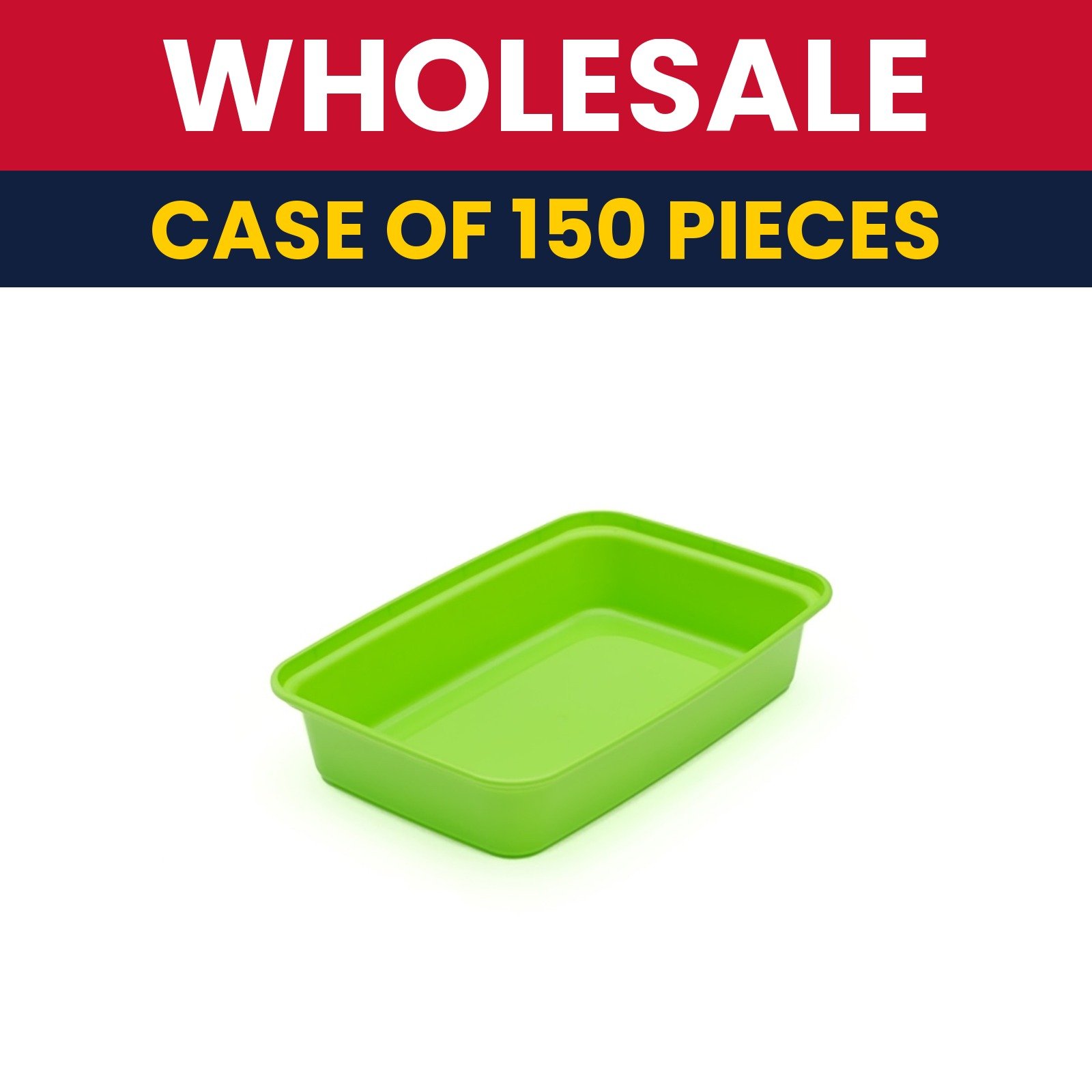 CuBE Packaging 16 oz Rectangular Container w/ Lid - Plastic, Green - Case of 150