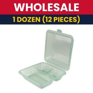 GET 9" Square To Go Food Container, Polypropylene, Jade - 1 Dozen