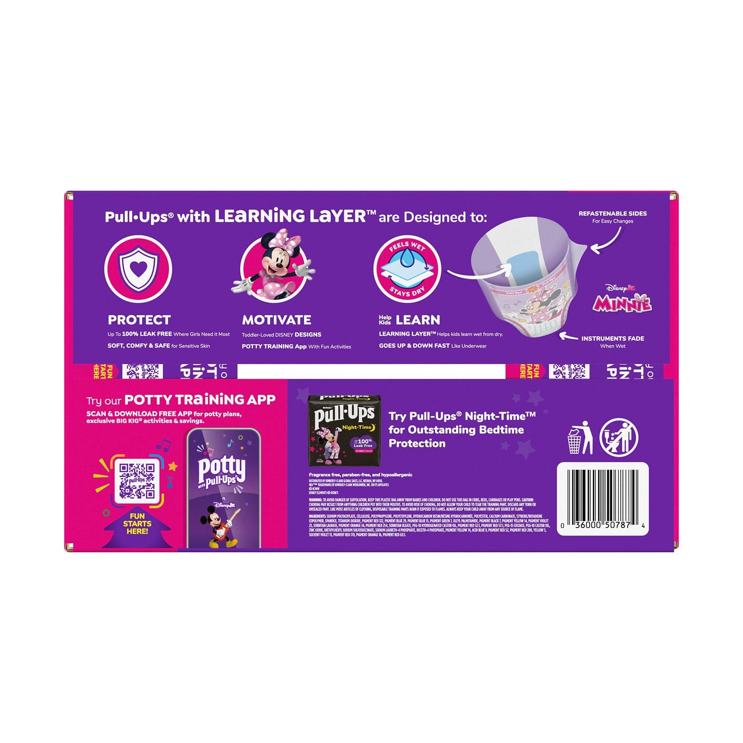 Pull-Ups Girls' Potty Training Pants, Size 2T-3T, 128 Count, 14.26 lb, Pink Box, White Training Pants - Image 3