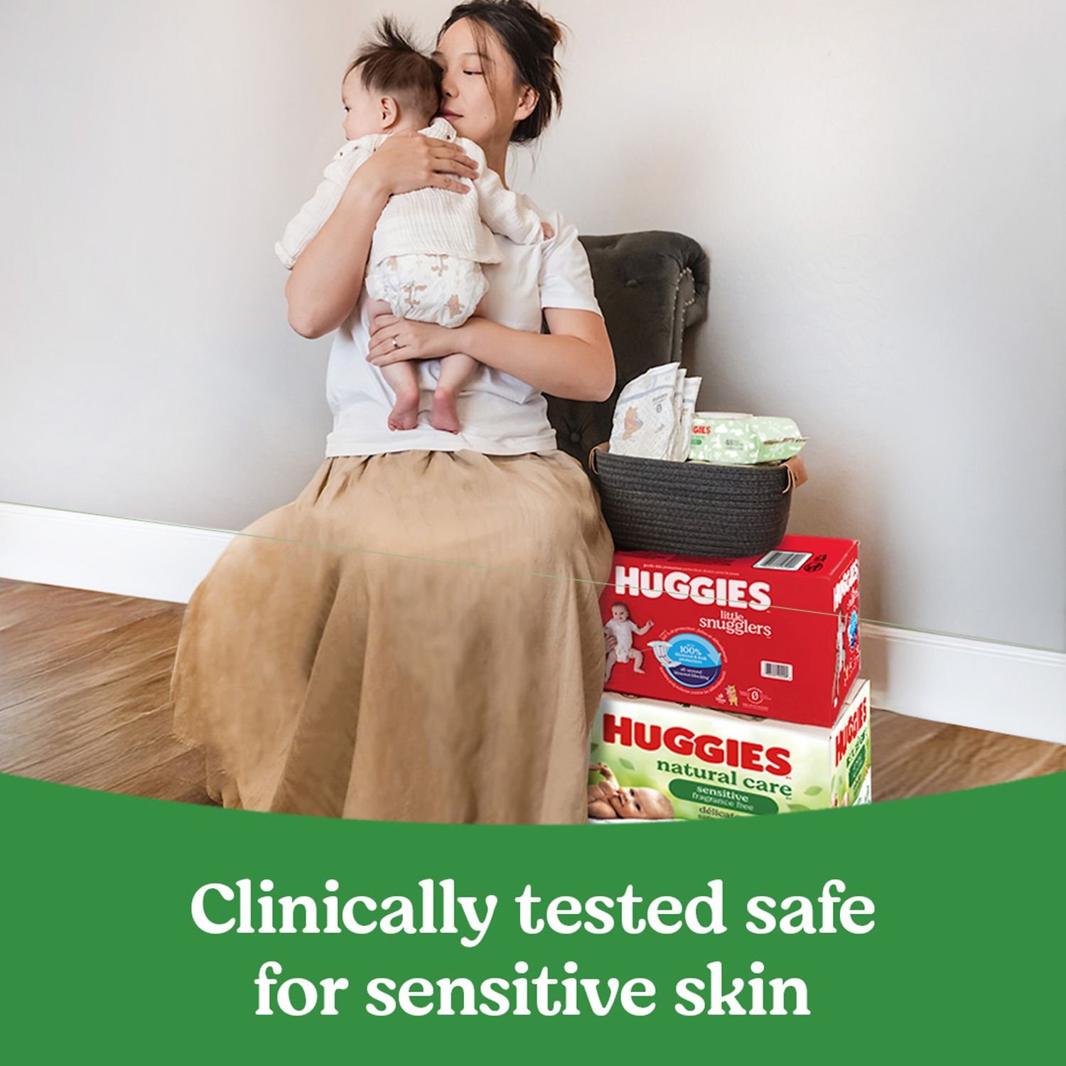 Huggies Natural Care Sensitive Baby Wipes - Unscented, 17 Packs, 1,088 Count, 18.8 lb, Green and White Package, White Wipes - Image 10