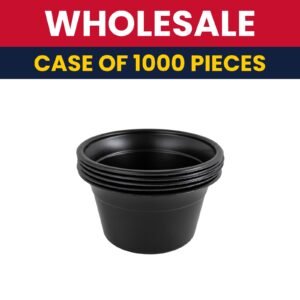 D&W Fine Pack 8 oz Bowl - Polystyrene, Black  - Case of 1000