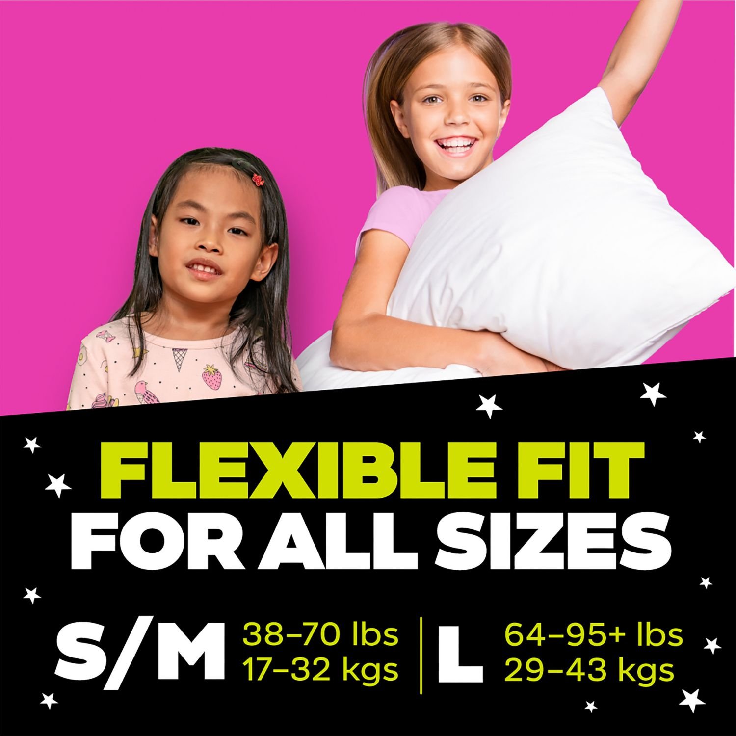 Ninjamas Bedwetting Nighttime Underwear for Girls, Size Large, 34 Count, 3.86 lb, Black and Pink Box, White Nighttime Underwear - Image 2