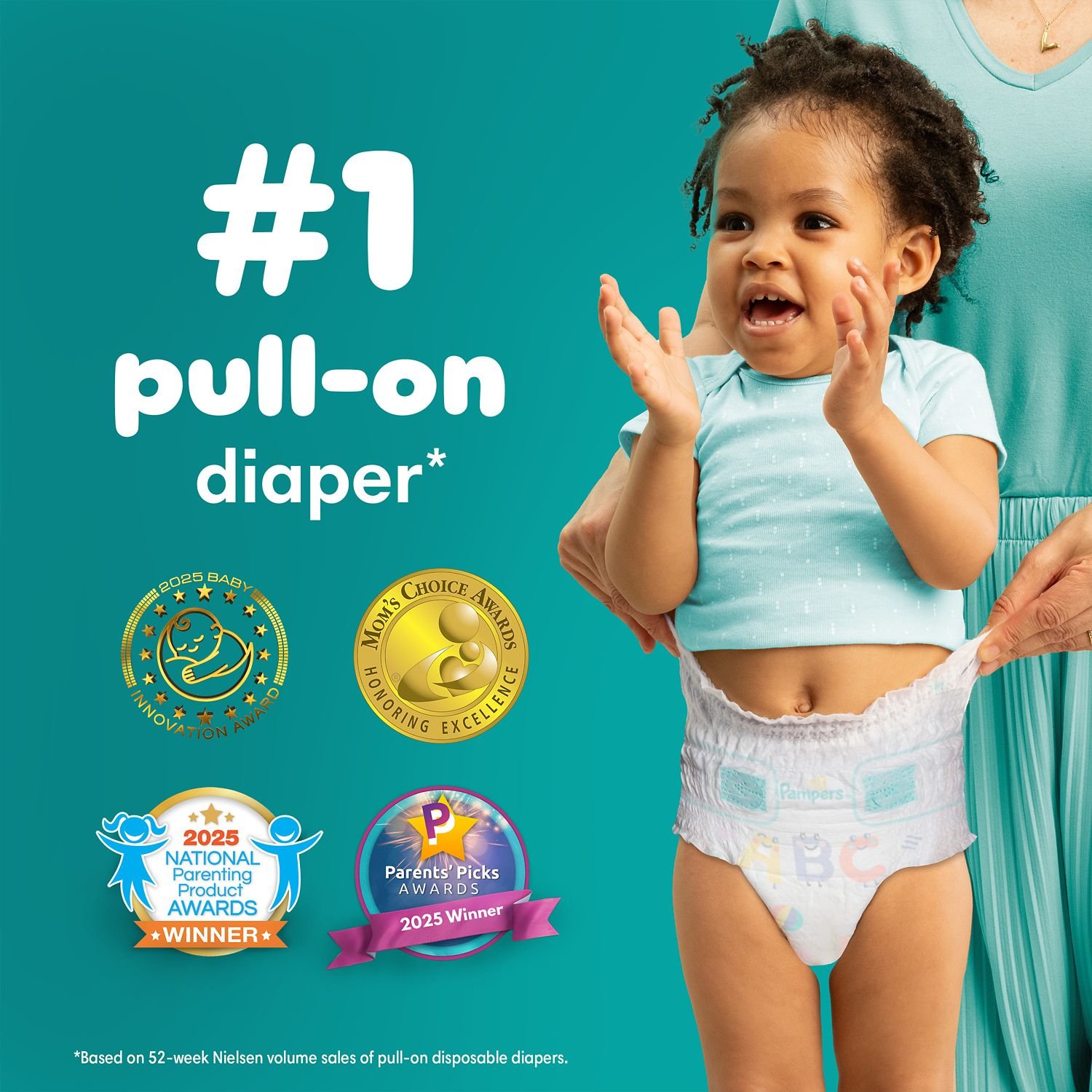 Pampers Cruisers 360 Pull-On Diapers, Size 6, 100 Count, 8.86 lb, Teal Box, White Diapers - Image 7