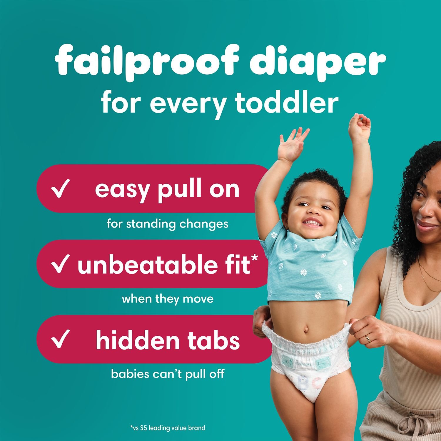 Pampers Cruisers 360 Pull-On Diapers, Size 4, 148 Count, 10.99 lb, Teal Box, White Diapers - Image 3