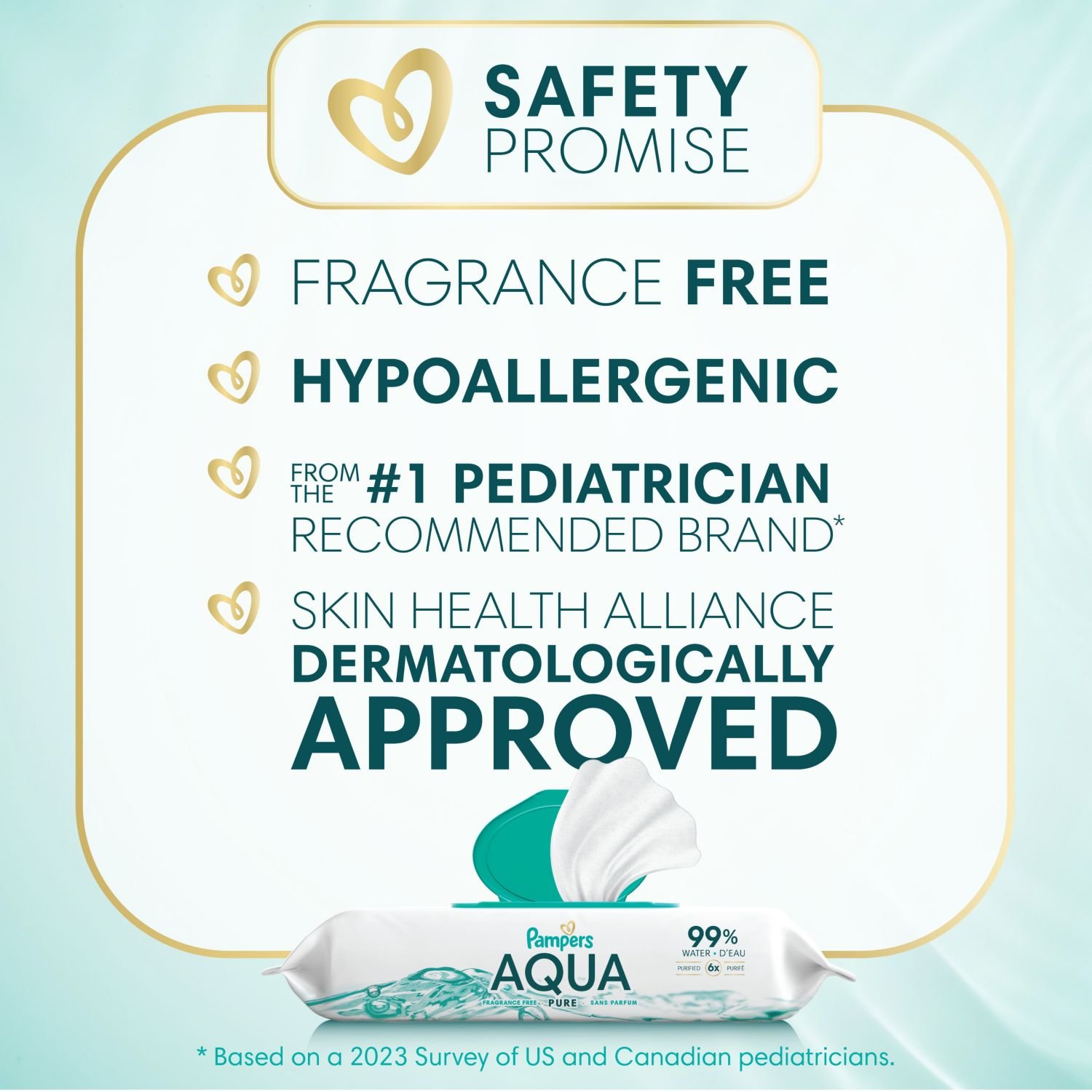 Pampers Aqua Pure Sensitive Baby Wipes with Pop-Top, 13 Packs, 728 Count, 15.39 lb, White and Light Blue Package, White Wipes - Image 8