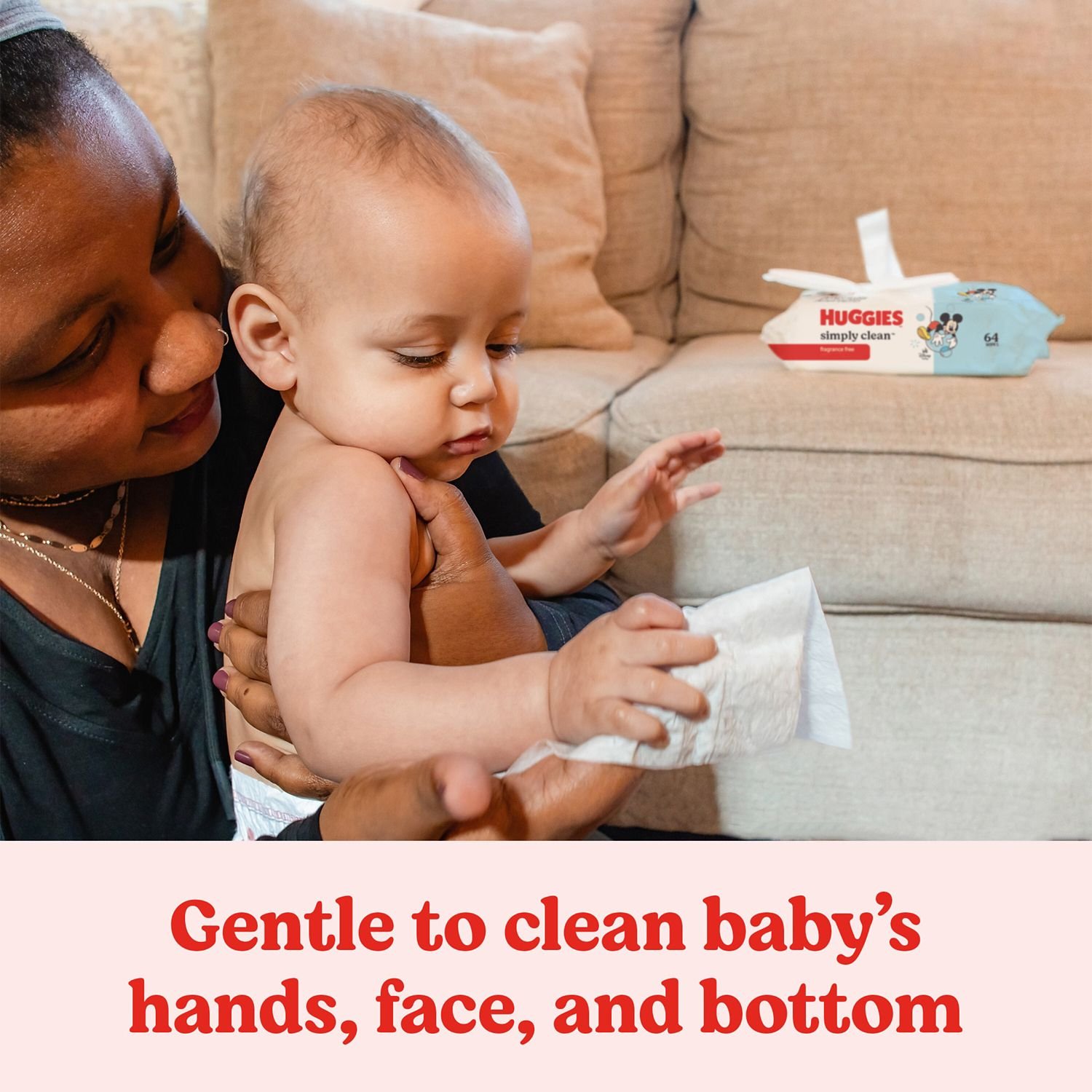 Huggies Simply Clean Baby Wipes - Unscented, 18 Packs, 1,152 Count, 19.2 lb, White and Red Package, White Wipes - Image 9