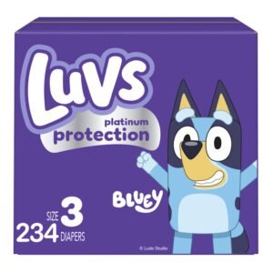 Luvs Platinum Protection Baby Diapers, Size 3, 234 Count, 13.73 lb, Purple Box, White Diapers