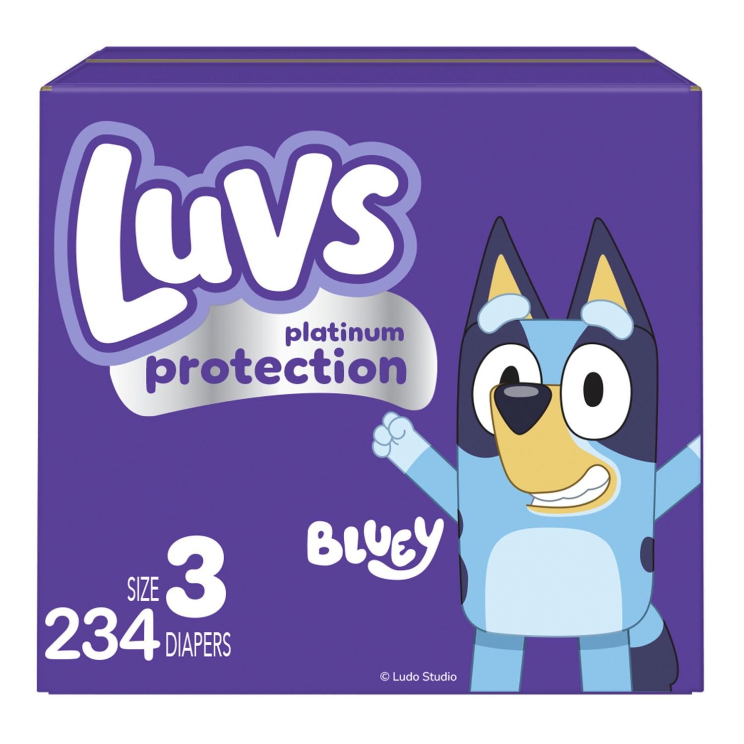 Luvs Platinum Protection Baby Diapers, Size 3, 234 Count, 13.73 lb, Purple Box, White Diapers
