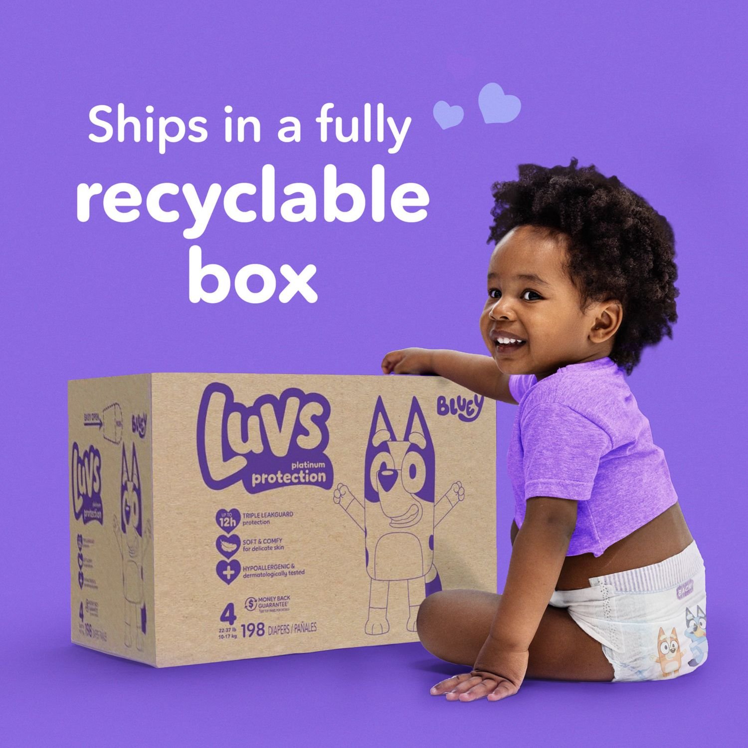 Luvs Platinum Protection Baby Diapers, Size 3, 234 Count, 13.73 lb, Purple Box, White Diapers - Image 9