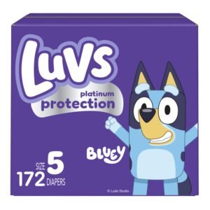 Luvs Platinum Protection Baby Diapers, Size 5, 172 Count, 12.43 lb, Purple Box, White Diapers