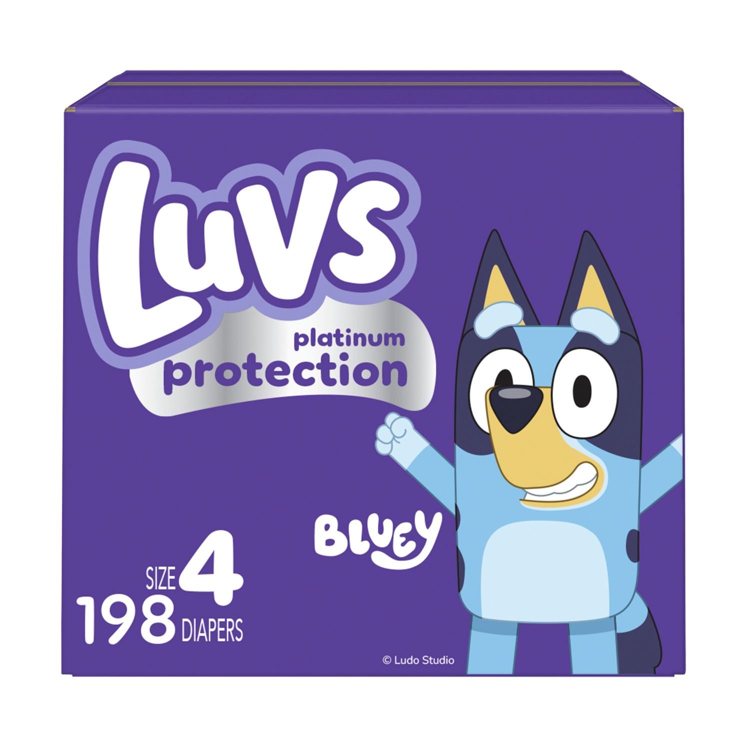 Luvs Platinum Protection Baby Diapers, Size 4, 198 Count, 13.36 lb, Purple Box, White Diapers