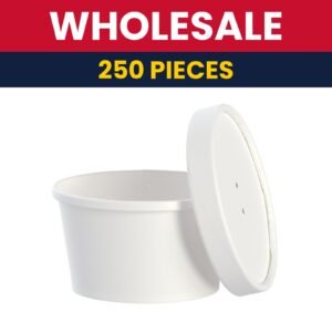 Dart KHSB8A-2050 8 oz Food Container w/ Lid - Paper, White - 250 Count